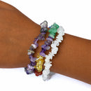 Crown Chakra Crystal Chip Bracelet Trio Set