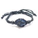 Blue Agate Healing Crystal Holder Bracelet for Calm, Balance and Positive Energy