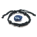 Blue Agate Healing Crystal Holder Bracelet for Calm, Balance and Positive Energy