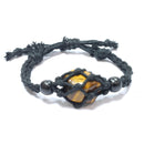 Gold Tigers Eye Healing Crystal Holder Bracelet for Confidence & Protection
