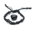 Black Obsidian Healing Crystal Holder Bracelet for Protection & Grounding