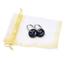 Black Obsidian Power Ring Hoop Earrings for Protection