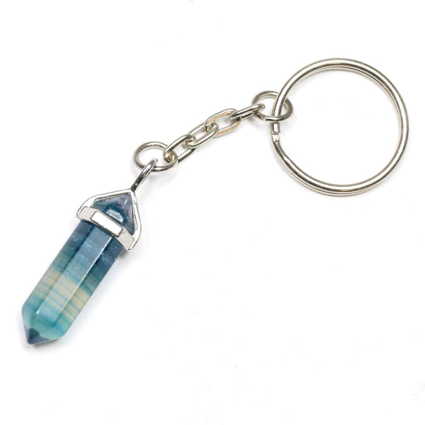 Fluorite Crystal Point Keyring