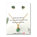 Natural Healing Crystal Earrings & Necklace - Fluorite