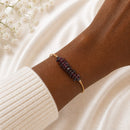 Garnet Stone Chip Adjustable Bracelet