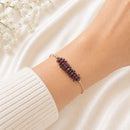 Garnet Stone Chip Adjustable Bracelet