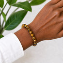 Gold Tigers Eye Beaded Bracelet 8mm