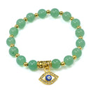 Attract Abundance Evil Eye Charm Bracelet - Green Aventurine
