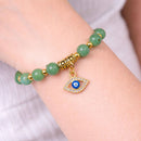 Attract Abundance Evil Eye Charm Bracelet - Green Aventurine