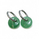 Green Aventurine Power Ring Hoop Earrings for Prosperity