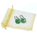 Green Aventurine Power Ring Hoop Earrings for Prosperity