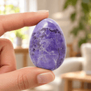 Purple Howlite Crystal Egg for Inner Peace, Intuition & Spiritual Harmony