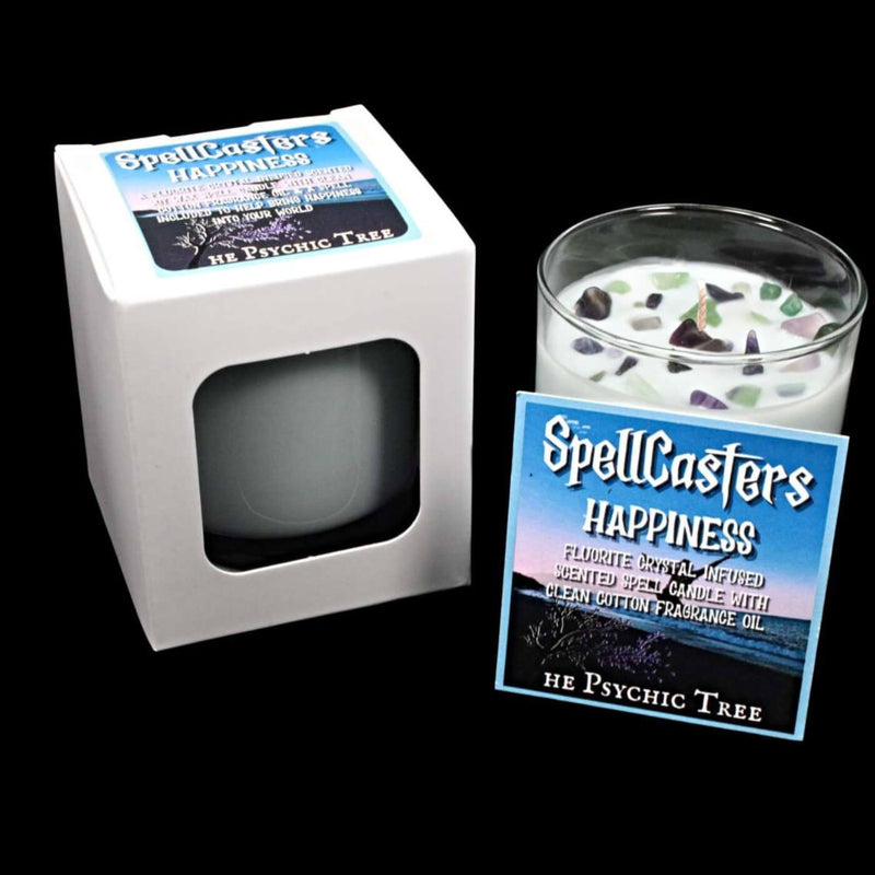 SpellCasters Happiness - Crystal Infused Scented Spell Candle