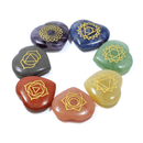 7 Chakra Stone Set – Polished Crystal Heart Stones for Energy Alignment & Healing