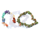 Heart Chakra Crystal Chip Bracelet Trio Set