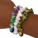Heart Chakra Crystal Chip Bracelet Trio Set