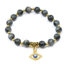 Protection & Transformation Evil Eye Charm Bracelet - Labradorite