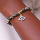 Protection & Transformation Evil Eye Charm Bracelet - Labradorite