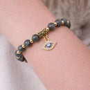 Protection & Transformation Evil Eye Charm Bracelet - Labradorite