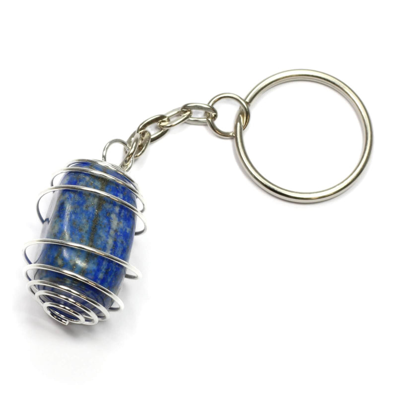 Lapis Lazuli Spiral Cage Keyring