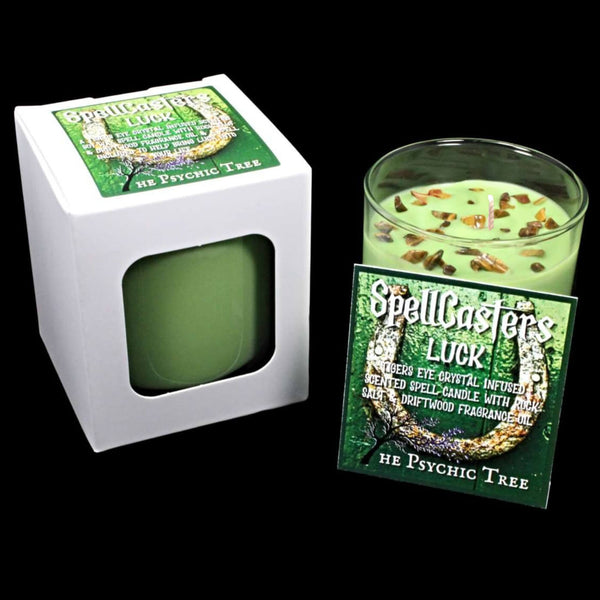 SpellCasters Luck - Crystal Infused Scented Spell Candle