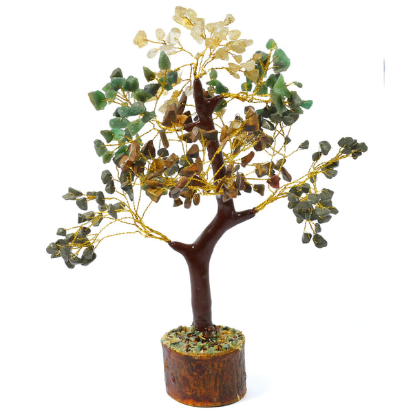 Money Magnet Crystal Chip Tree - Citrine, Tiger Eye, Aventurine & Pyrite