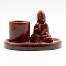 Multi Purpose Buddha Incense Plate - Ceramic Red