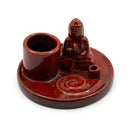 Multi Purpose Buddha Incense Plate - Ceramic Red