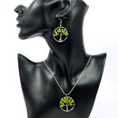 Peridot Tree Of Life Jewellery Set (Necklace & Earrings)