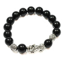 Positive Path - Silver Pixiu & Black Obsidian Feng Shui Bracelet