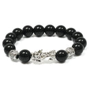 Positive Path - Silver Pixiu & Black Obsidian Feng Shui Bracelet