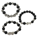 Positive Path - Silver Pixiu & Black Obsidian Feng Shui Bracelet