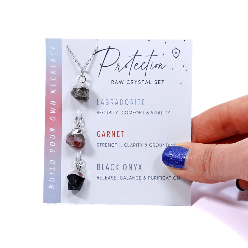 Interchangeable Healing Crystal Necklace - Protect
