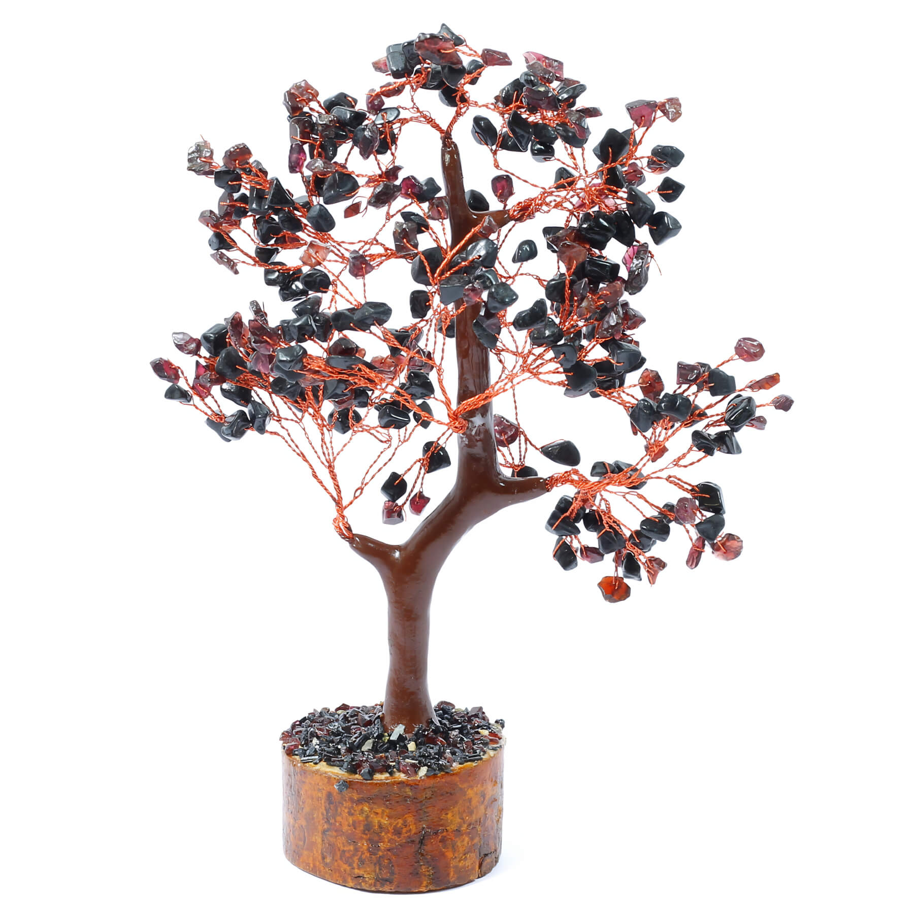 Protective Energy Crystal Chip Tree - Tourmaline & Garnet