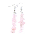 Rose Quartz Crystal Chip Drop Earrings