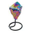 Rainbow Titanium Amethyst Point On Stand