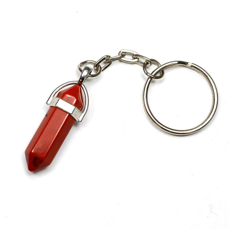 Red Jasper Crystal Point Keyring