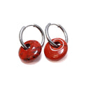 Red Jasper Power Ring Hoop Earrings for Inner Strength