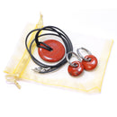 Red Jasper Power Ring Earrings & Pendant Set for Inner Strength