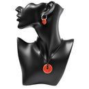 Red Jasper Power Ring Earrings & Pendant Set for Inner Strength