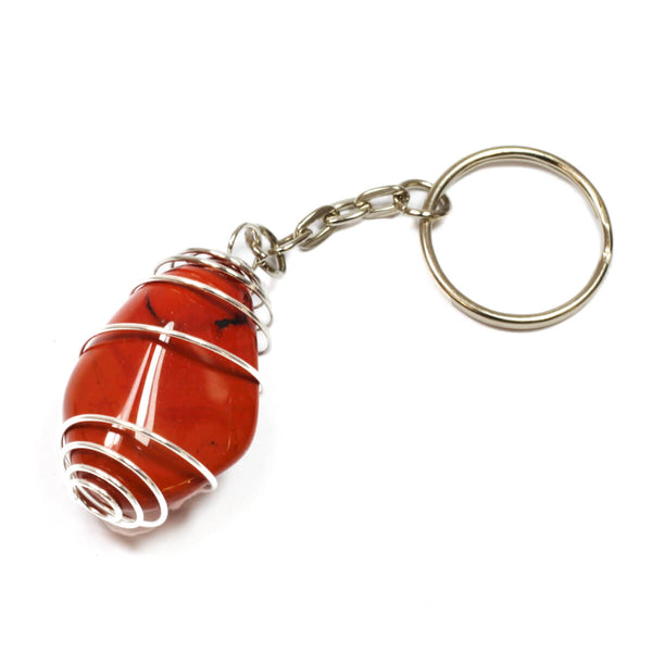 Red Jasper Spiral Keyring