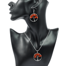 Red Jasper Tree Of Life Jewellery Set (Necklace & Earrings)