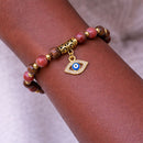 Self Love Evil Eye Charm Bracelet - Rhodochrosite