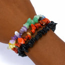 Root Chakra Crystal Chip Bracelet Trio Set
