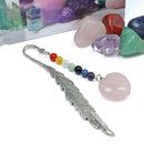 Sacred Heart Pendant & Feather Bookmark – Rose Quartz & Chakra Energy