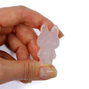 Labubu Rose Quartz Crystal Carving – Gentle Love & Playful Heart