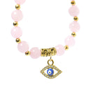 Love & Compassion Evil Eye Charm Bracelet - Rose Quartz