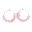 Rose Quartz Crystal Chip Hoop Earrings