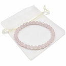 Rose Quartz - 4mm Beaded Bracelet