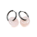 Rose Quartz Power Ring Hoop Earrings for Love
